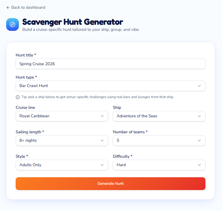 Scavenger Hunt Generator